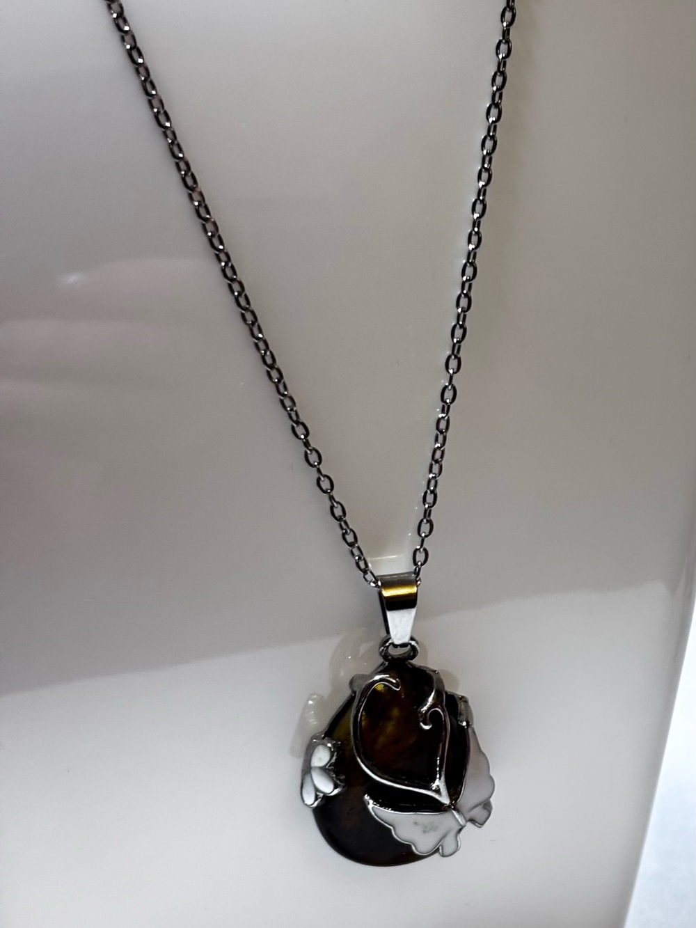 New Vintage-Inspired tiger’s eye Stone Pendant Necklace - Women Jewelry